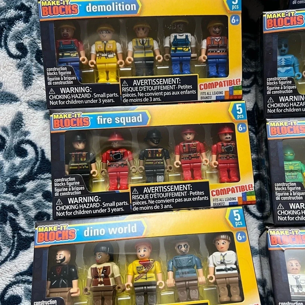 Make it Blocks Mini Figures Firefighters, Police Sets 65 NEW Building Packs